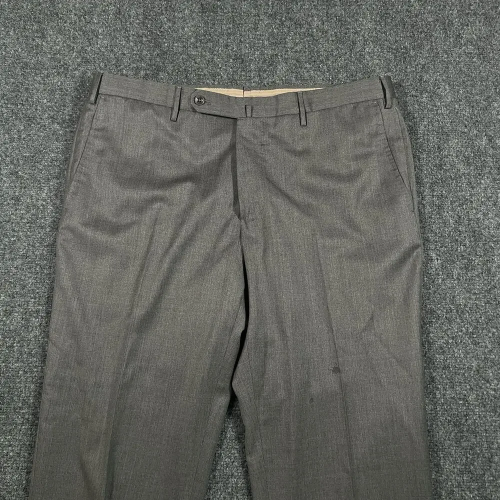 INCOTEX Pants Mens 36x26 Slowear Classic Fit Wool Trousers Dark Gray